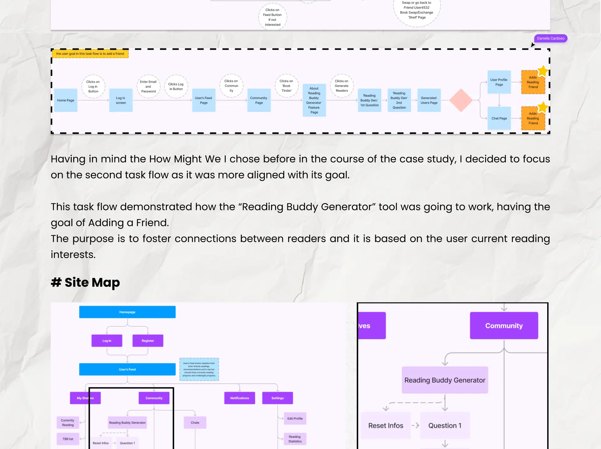 Add a friend task flow diagram and the beginning of the site map