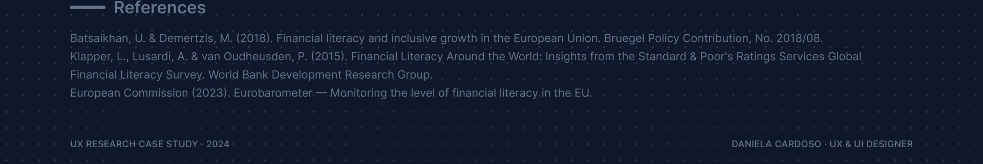 References and case study footer